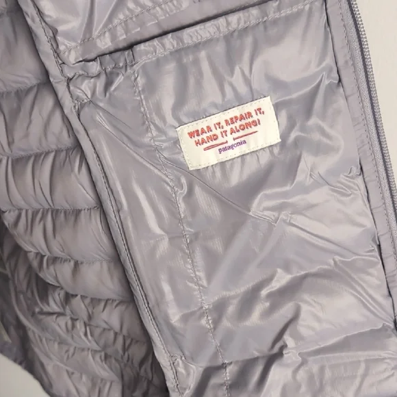 Patagonia Light Gray Quilted Puffer Sweater Jacket - Picture 5 of 7